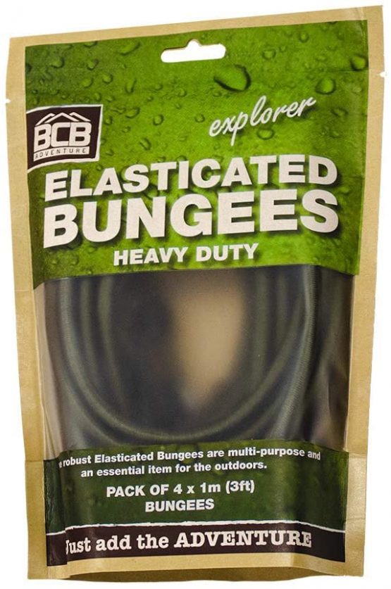 BCB CM031 Green Heavy Duty Elasticated Bungee Cord 1M Pack of 4