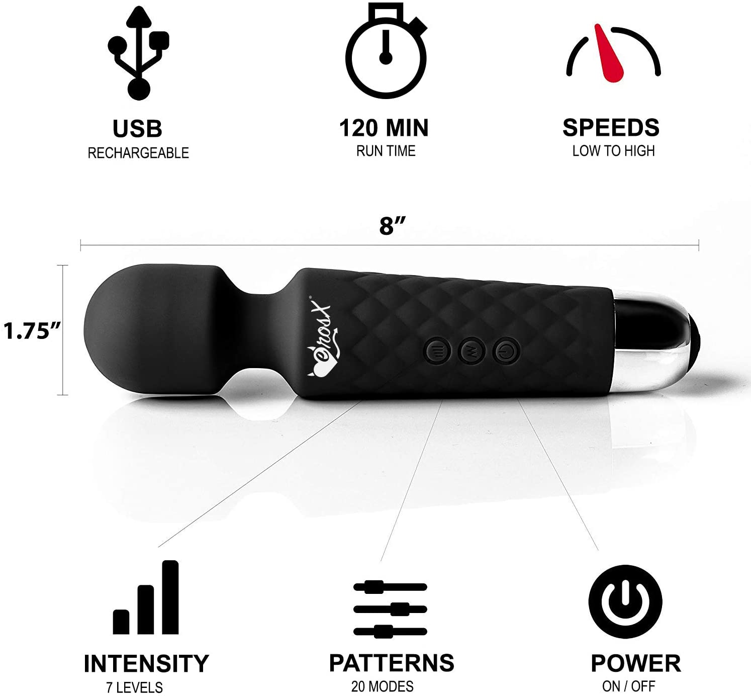 Mighty By Erosx Wireless Wand Massager Handheld Waterproof Electric