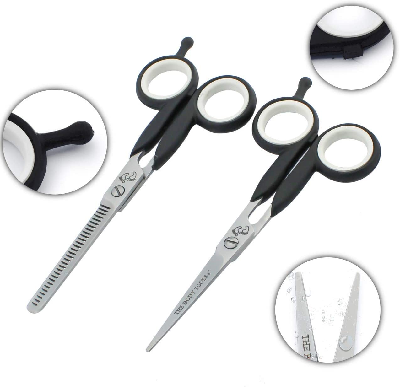 THE BODY TOOLS Hairdressers Professional 6 Inch Hairdressing Barber Scissors Set Cutting Shears With FIXED Screw for Men and Women - Image 2