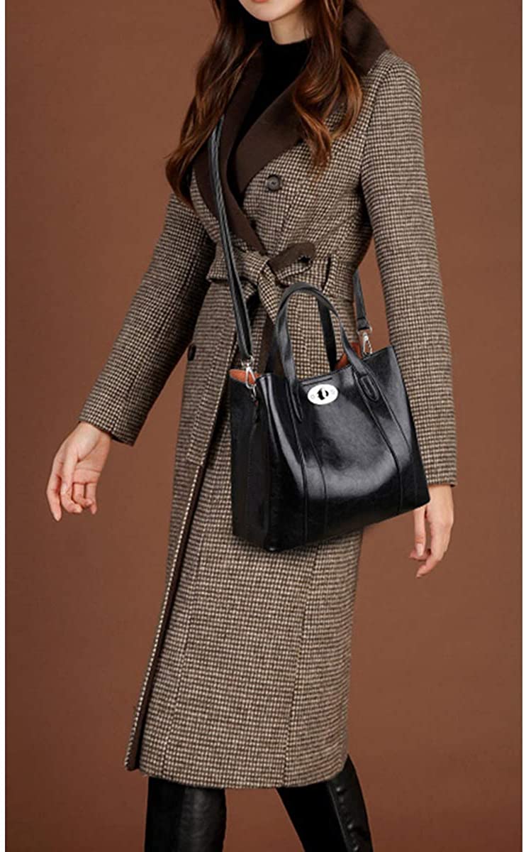 NIYUTA Crossbody Bag for Women Small Genuine Leather Women's Cross-Body Bags Khaki Crossbody Camera Bag Removable Wide Strap Shoulder Bag Purse - Image 2