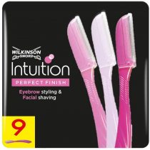 Wilkinson Sword Eyebrow Razor Shaper Facial Hair Remover and Trimmer, Exfoliating Dermaplanning Tool for Women and Men 9 Pieces