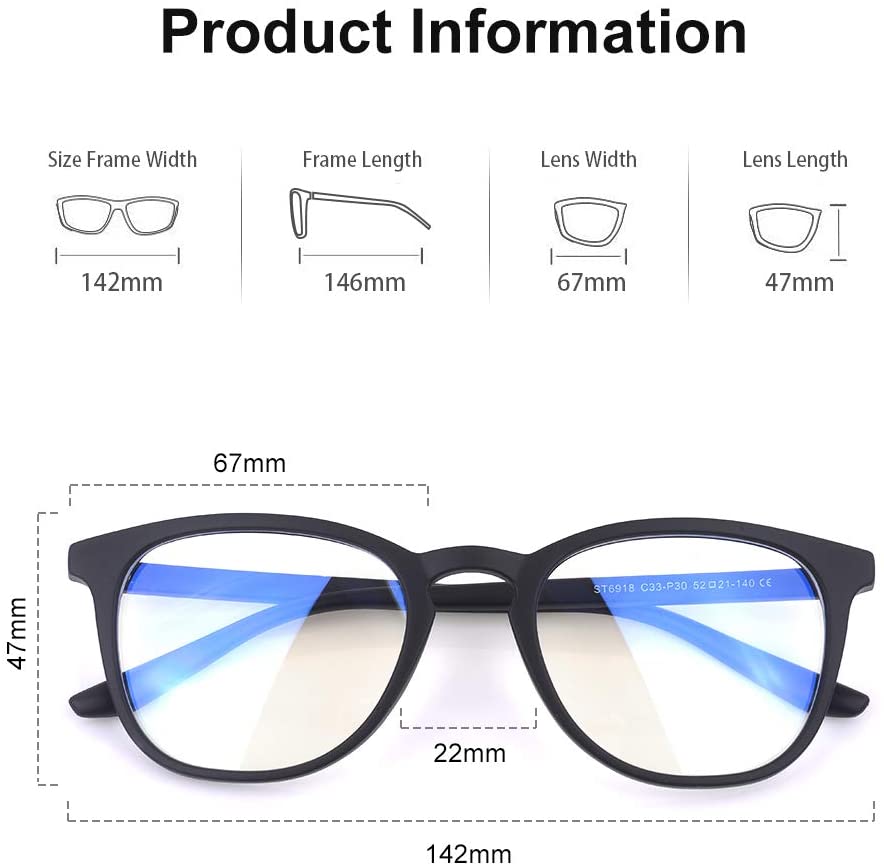 Vimbloom Blue Light Filter Blocking Glasses for Men Women Anti Eye Fatigue Anti Glare Computer Gaming PC Glasses with UV Protection VI387 (Black Matte Frame) - Image 2