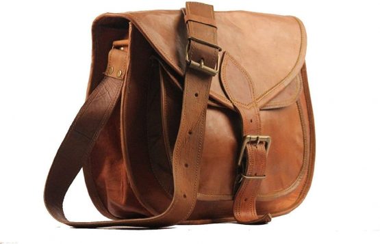 ALASKA EXPORTS Women's Real Leather Shoulder Cross Body Satchel Saddle Tablet Retro Rustic Vintage Bag (9 X 11 3.5 inch) (9 X 11 X 3.5 inch)