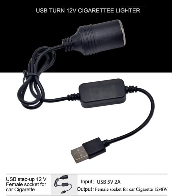 MeetUs 5V USB A Male to 12V Car Cigarette Lighter Socket Female Converter For Car Cigarette Lighters Driving Recorder DVR Dash Camera GPS(Below 8W),1.2m/47.24 inches - Image 3