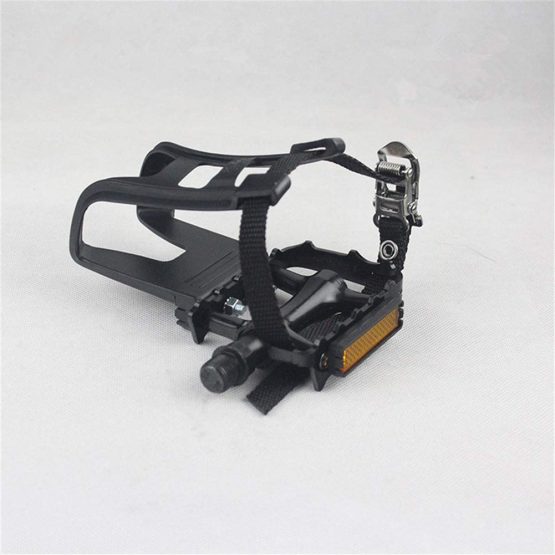 COZYROOMY Bike Pedals with Clips and Straps, for Exercise Bike, Spin Bike And outdoor bicycles, 9/16-Inch Spindle Resin/Alloy Bicycle Pedals, Half year warranty - Image 2