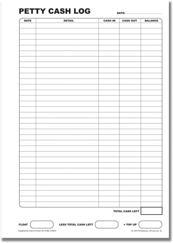 Cherry Petty Cash Log Book SL A5 50pages 80gsm - Image 2