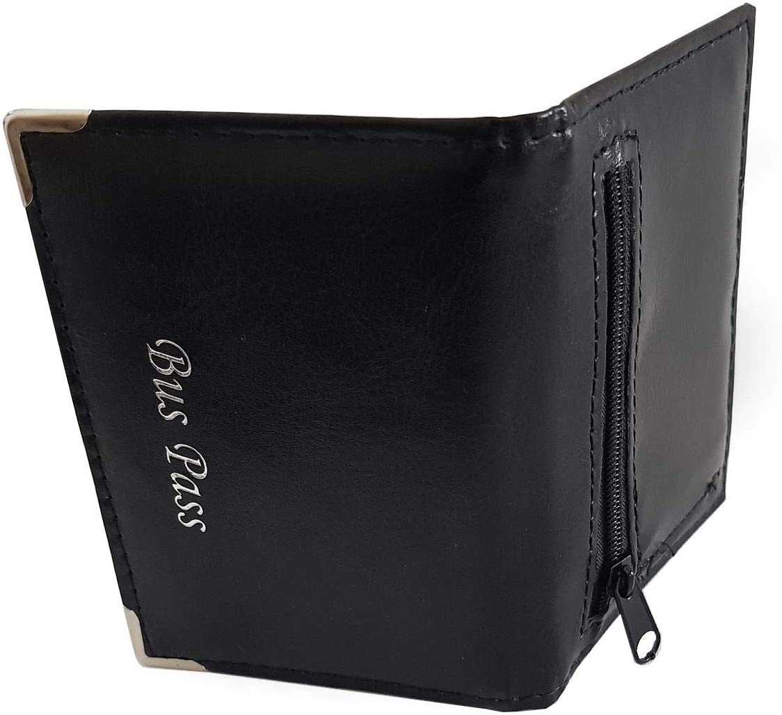 PU Leather Bus Pass Oyster Travel Card Bus Pass ID Holder Wallet Cover Case …, Black - Image 4