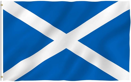 Anley Fly Breeze 3x5 Foot Scotland Flag - Vivid Color and UV Fade Resistant - Canvas Header and Double Stitched - Scottish National Flags Polyester with Brass Grommets 3 X 5 Ft