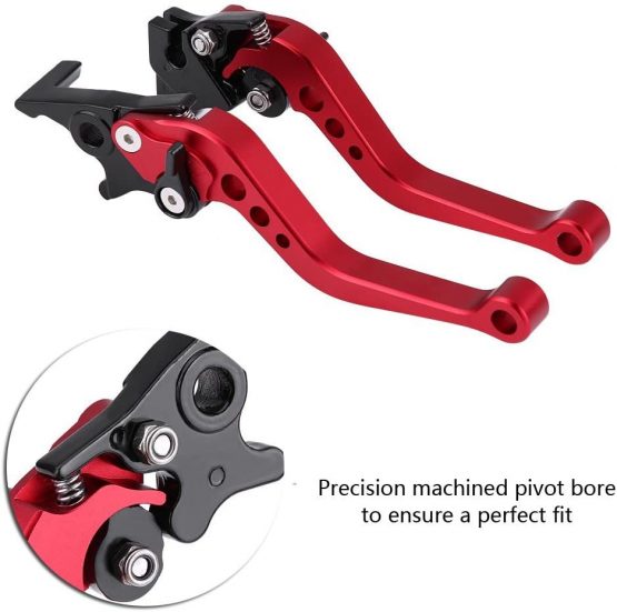 Motorcycle Brake Lever, 1 Pair 7/8" 22mm Universal Motorbike Brake Lever 125cc Pit Bike Clutch and Lever Pit Bike Front Brake Lever Motorbike Accessories Red - Image 4