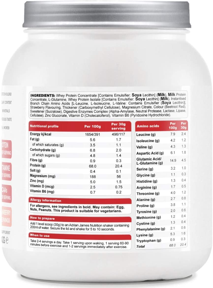 Adrian James Nutrition Healthy Whey Protein Powder for Men & Women