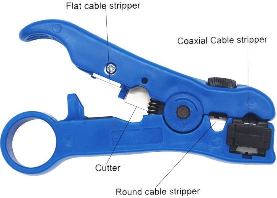 AVESON Cable Stripper Cutter for Flat or Round TV/UTP Cat5 Cat6 Wire Coax Coaxial Stripping Tool - Image 2
