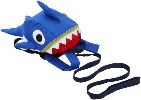 Baby Kids Toddlers Cute Shark Walking Safety Harness Backpack Baby Walker's Bag with Safety Reins Belts Travel Bag Cartoon Nursery School Bag for Baby Boys Girls, Blue - Image 3