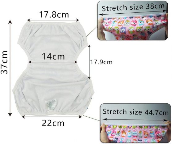 Teamoy Reusable Swim Nappy(2 Packs) for Baby Boys& Girls, Comfortable, Washable and Adjustable, Ideal for Swimming Lessons/Holiday, Flowers Pink+ Elephants - Image 4