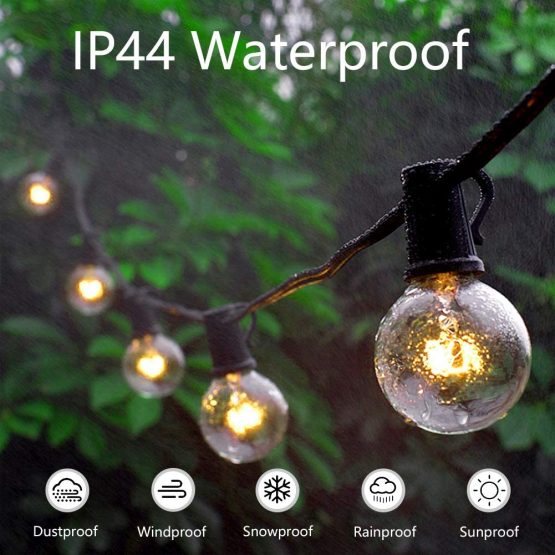 Opard Outdoor Garden String Lights 25 Bulbs 28ft G40 with 3M Extension Cable Waterproof Outdoor String Lights for Patio, Garden, Gazebo - Image 4