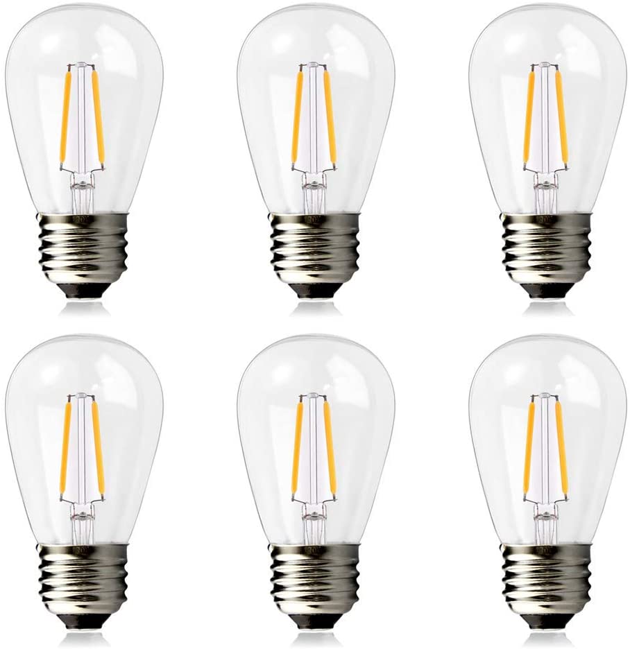 BRIMAX S14 LED Light Bulbs, 2 Watt Warm White 2700K, Shatterproof, AC220-240V, E27 Screw Base Outdoor Lamp