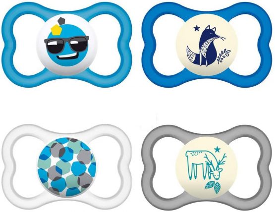 MAM Day & Night MAM Air Silicone Dummy 16 + MAM Air Night Set of 4 Includes 2 Sterilized Transport Boxes