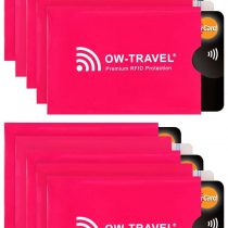 OW-Travel RFID Card Protector Sleeves. Bank Card Security Protector. Skimming Card Guard Defender Holder. Skim Guards. Wallet Blocking Sleeve Holders Credit Cards. Contactless Card Protector Pink 10