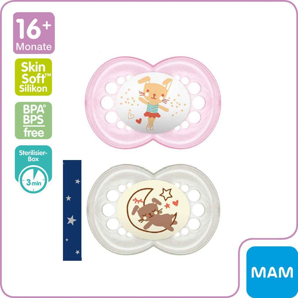 MAM Dummy 16+ Silicone Day & Night Pack, 6 Pieces, 6 Count (Pack of 1) - Image 4
