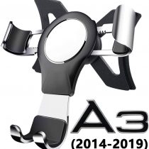 AYADA Phone Holder for A3 8V, Phone Mount Cell Phone Holder Gravity Auto Lock Aluminum Alloy Stable Easy to Install S3 Sportback Hatchback Cabriolet 2013 2014 2015 2016 2017 2018 2019 Accessories