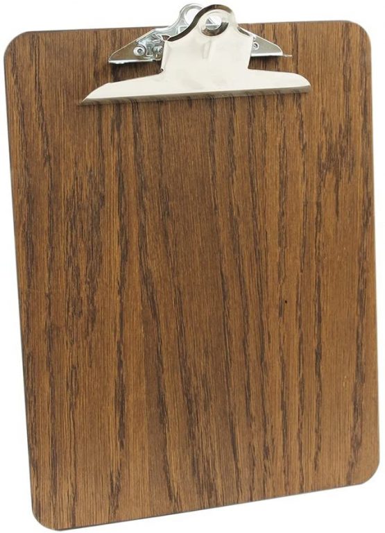 Chalkboards UK Premium Clip Board, Wood, Dark Oak, 34 x 24 x 0.4 cm