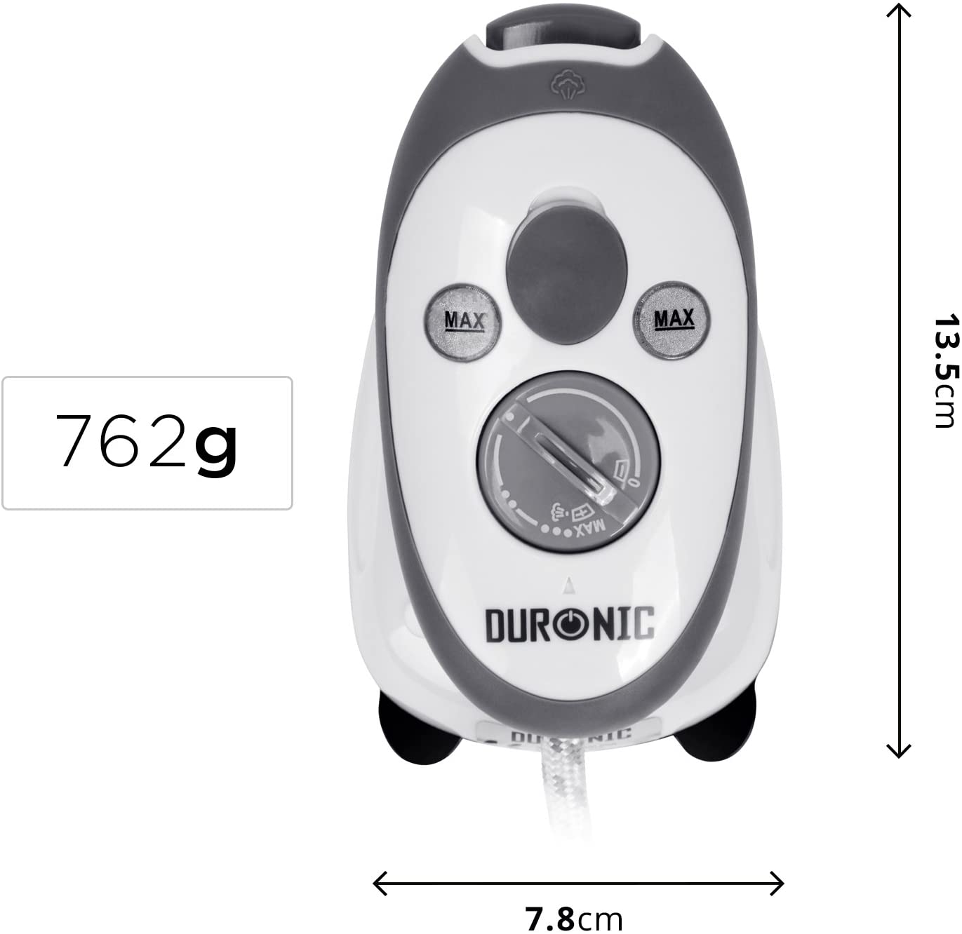 Duronic Travel Iron SI2 WE 375W Mini Irons with Variable Temperature Portable 50ml White Steam Iron For Holiday Quilting Crafts Compact Design for Travelling - Image 2