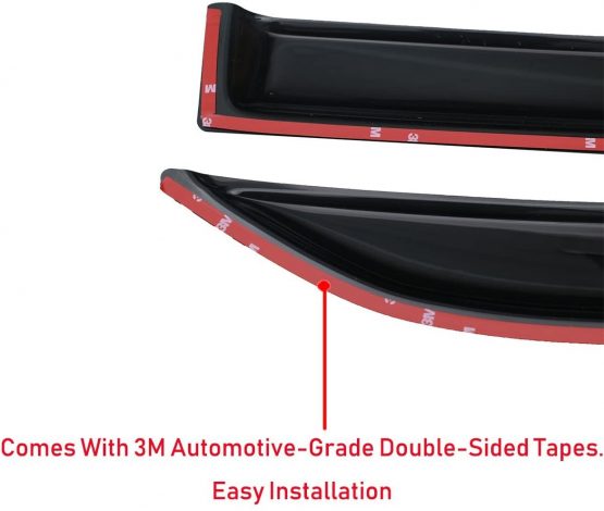 Mrp x2 Wind Deflectors STICK ON FIT Type Compatible with FORD TRANSIT CUSTOM VAN 2012 2013 2014 2015 2016 2017 2018 2019 2020 2021 Side Visors Window Deflectors for Ford Transit Custom - Image 2