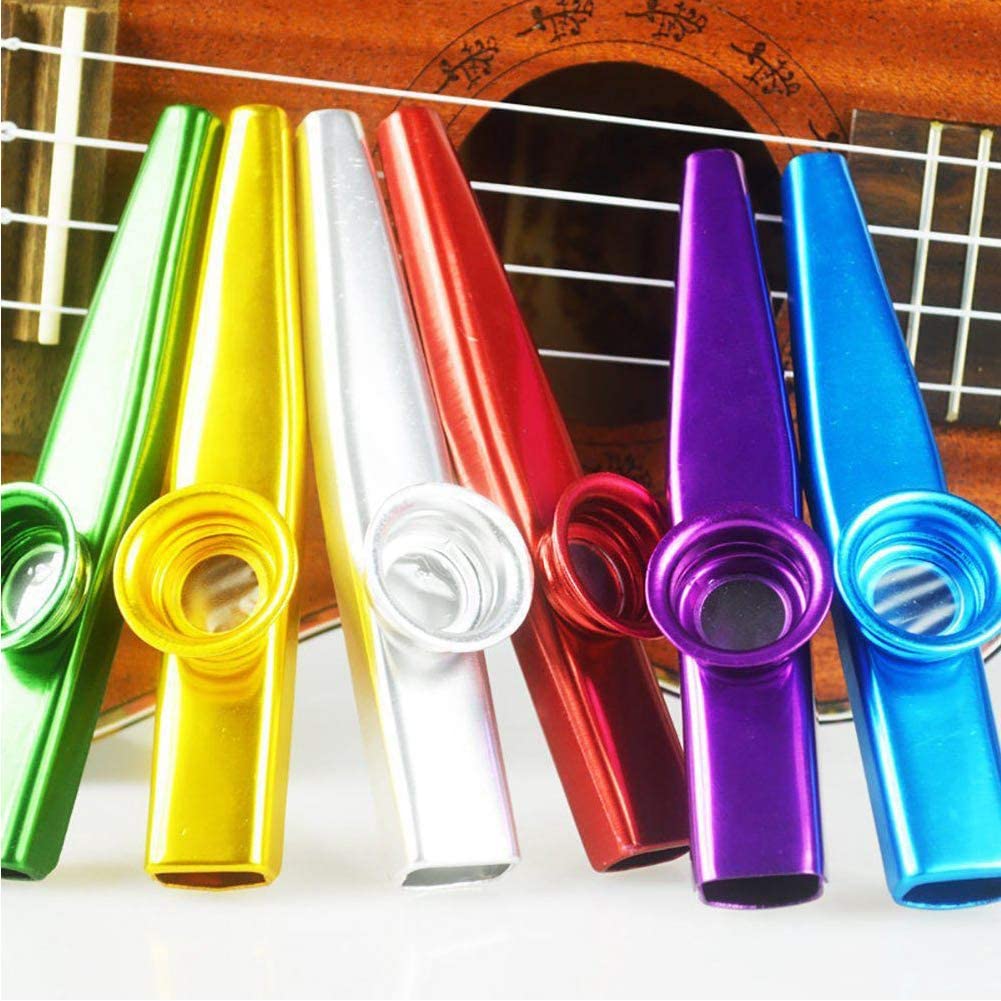 Vidillo 6 Metal Kazoo Musical Instruments with 36 Pieces Kazoo Flute
