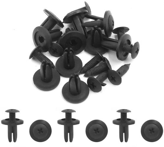 sourcingmap 10pcs Black Car Bumper Door Trim Clips 6mm Hole Plastic Push in Rivets Fastener - Image 2