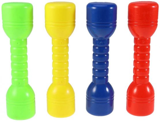 LIOOBO Children Dumbbells, 4PCS Plastic Exercise Barbells Hand Bar for Kindergarten with Ergonomic(Random Color)