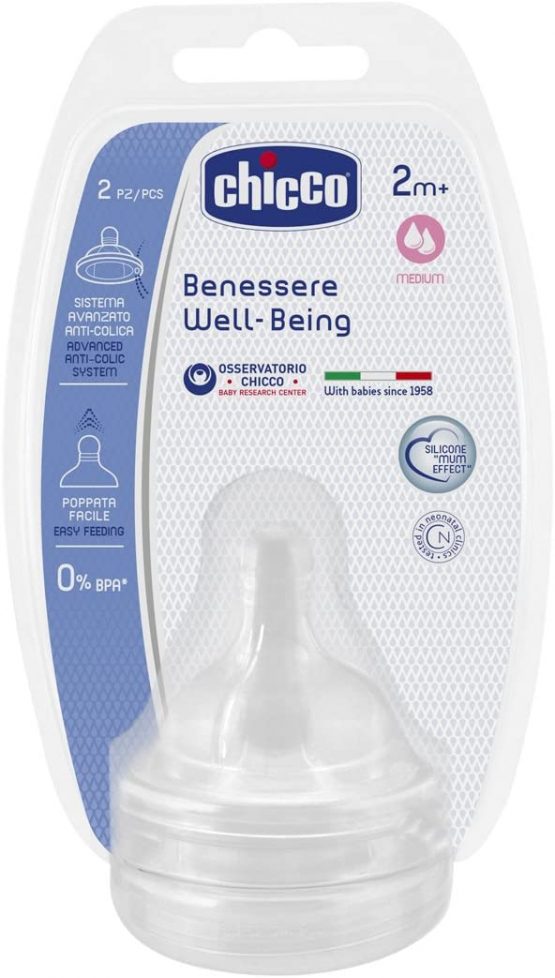 Chicco Wellbeing Teat, 2+ Months Silicone 2+ MESI Bianco - Image 4
