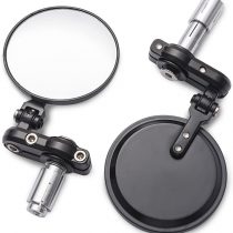 MICTUNING Mirror for Motorbike,Universal 7/8 inches 22mm Motorcycle Rear Bike Mirror,High Definition, Blast-resistant.3 inches Round Handlebar Wing Foldable Mirrors, End Side Mirror (2 Pack)