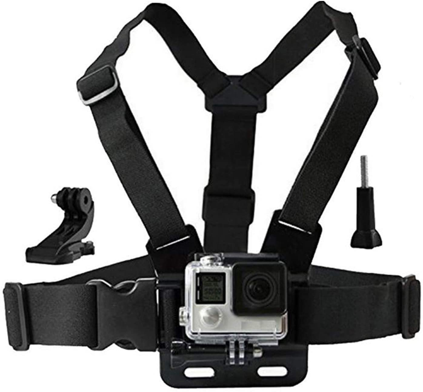 Eyeon Chest Strap Mount Chesty Chest Harness Chest Belt with J Hook and Screw for GoPro Hero 7/6/5/4/3, Hero 2018, Xiaomi YI