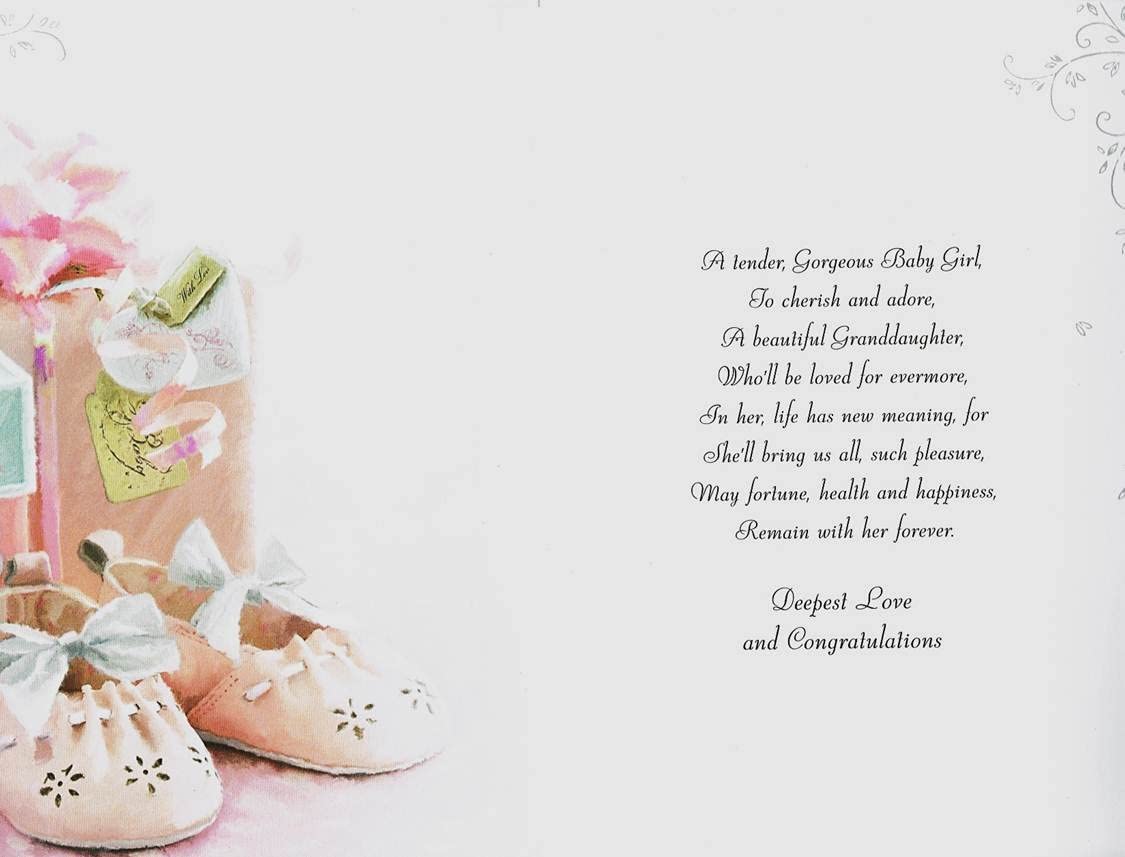 Thank you for A Beautiful Granddaughter to Love and Cherish - Baby Girl Card by Cards, beige, 163mm x 237mm - Image 2