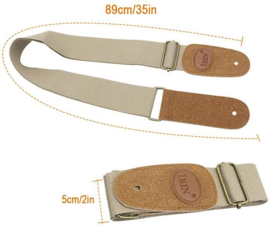 Guitar Strap, Comfortable Durable Adjustable Cotton Woven Guitar Strap for Classic Folk Guitar(18.50 * 6.50 * 1.80cm-Beige) - Image 4