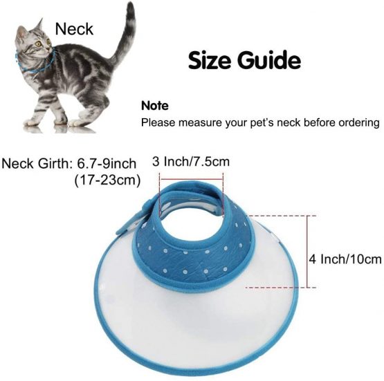 Vivifying Pet Cone, Adjustable 6.7-9 Inches Lightweight Elizabethan Collar for Puppies, Small Dogs and Cats (Blue) - Image 2