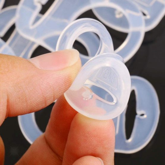JZK 12pcs Transparent Silicone Button Ring Dummy Pacifier Holder Clip Adapter for Baby MAM Soother - Image 4