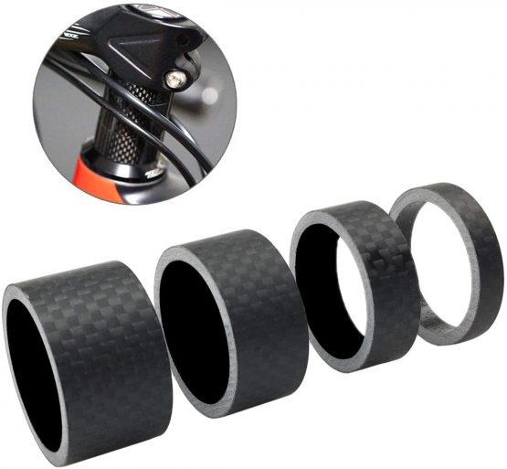 PLATT Bike Headset Spacer Full Carbon Fiber Bicycle Stem Headset Spacer Fit 1 1/8-Inch Compatible with MTB Bike Road Bikes (4Pcs)