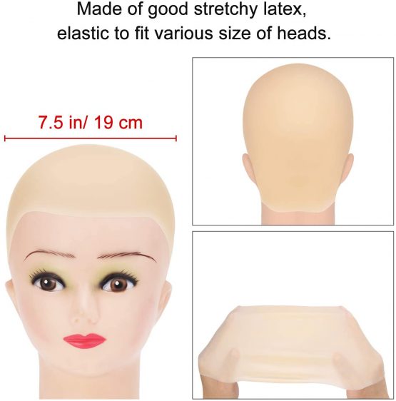Bald Caps Latex Bald Cap for Adults Makeup Bald Head Wig Cap Costume Accessory (1 Pack, Big Size) - Image 2