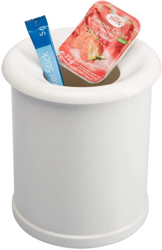 Westmark Table Rubbish Bin, Capacity: 1 Litre, Porcelain Appearance, Removable Lid, Plastic, White, 21202270 - Image 4