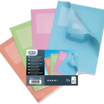 Elba 100206582 Document Wallets Pastel A4 Polypropylene 0.13 mm with Labelling Space and Window Assorted Colours Pack of 10