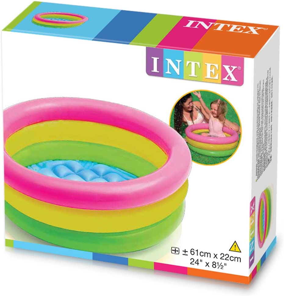 Intex 3-Hoop Inflatable Paddling Pool 61 x 22 cm, Blue - Image 3