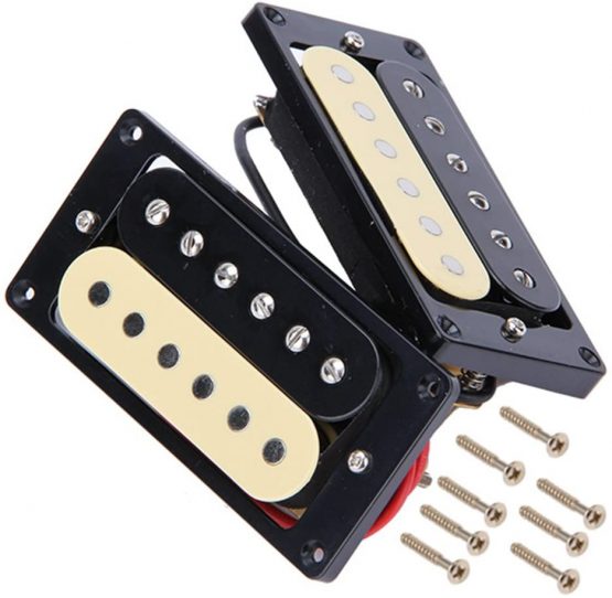 Yibuy Black & Creamy-white Neck & Bridge Humbucker Pickups for Electric Guitar - Image 4