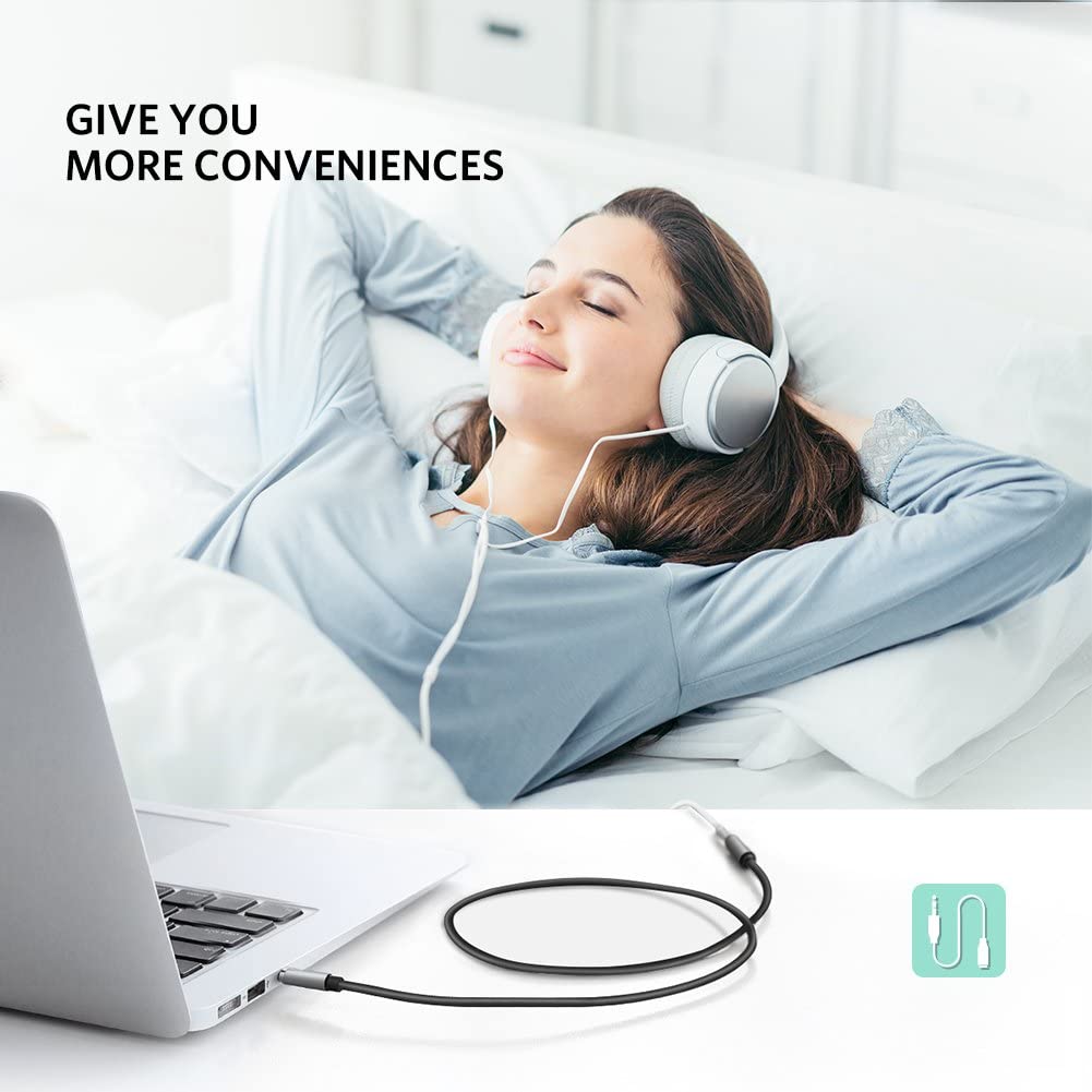 UGREEN 3.5mm Extension Cable 6.6FT Stereo Audio Auxiliary Jack Extender Lead Headphone Aux Extension Cord Male to Female Compatible with Headset Car TV PC MP3 Player Speaker Home Studio (2M) - Image 4
