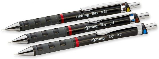 Rotring Tikky Mechanical Pencil, Black Barrel, 3-Piece Set (801310)