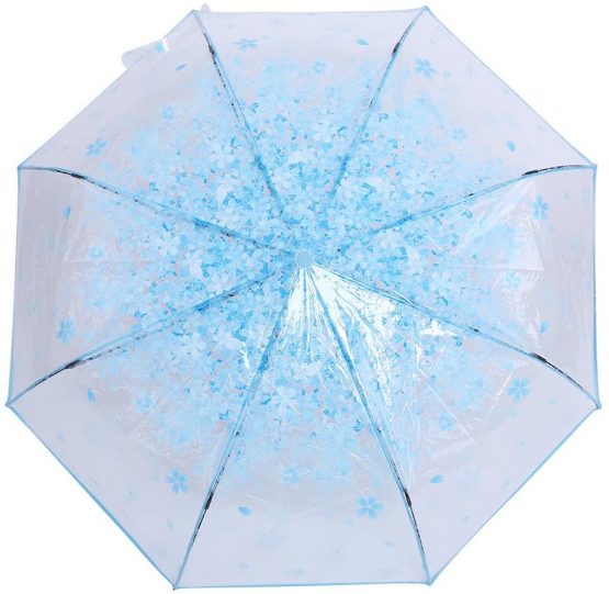 Zerodis 36 Inch Transparent Clear Foldable Umbrellas with Cherry Blossom for Wind and Heavy Rain - Image 3