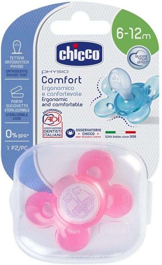 Chicco 00074913110000 Comfort Girl Soother, Silicone, Pink, 6-16 Months, [Assorted Models] - Image 3