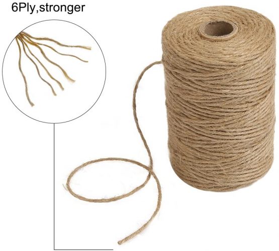 tenn well Jute Twine 328 Feet, 6 Ply 2.32mm Thick Garden Twine Brown String for DIY Crafts, Gift Wrapping, Floristry, Gardening and Bundling Packing - Image 2