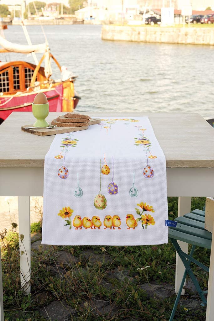 Vervaco Counted Cross Stitch: Runner: Chicks and Eggs, COTTON NA, 32 x 84cm, N\a