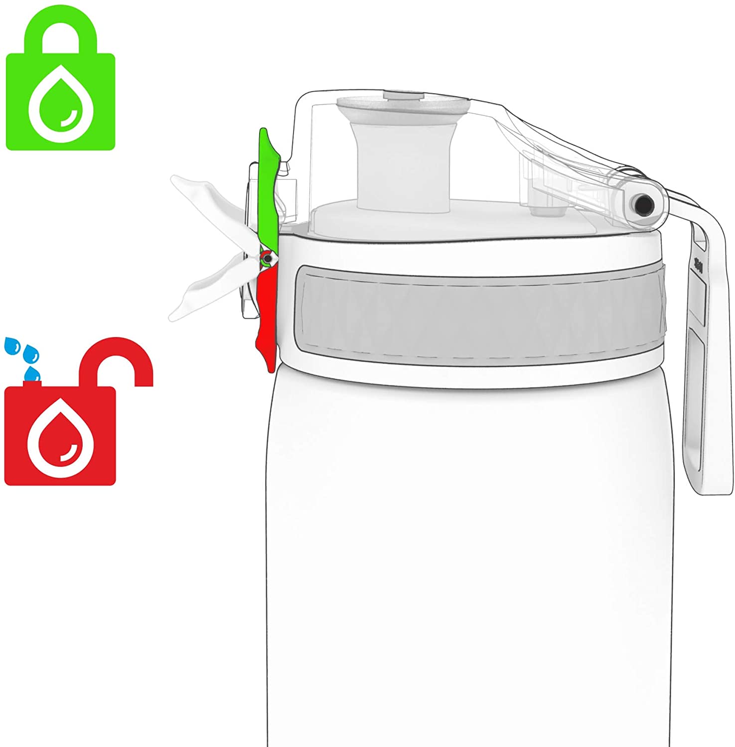 Ion8 Water Bottle, 500 ml/18 oz, Leak Proof, Easy to Open, Secure Lock, Dishwasher Safe, BPA Free, Hygienic Flip Cover - Image 4