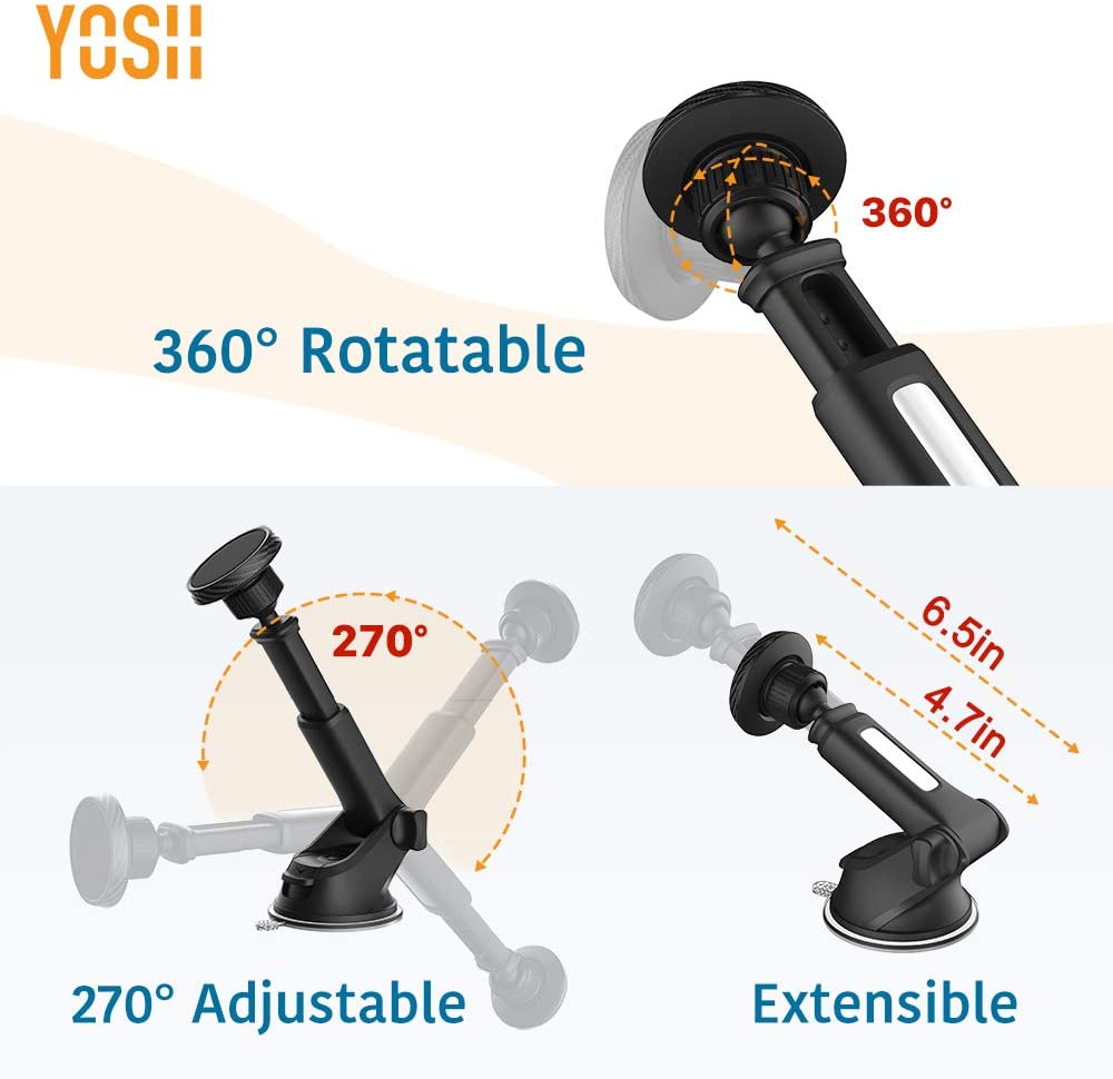 YOSH Magnetic Phone Holder for Dashboard & Windscreen - Image 4